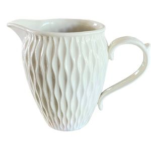 Pitcher vase Creamy Beige warm Neutral Texture Cottagecore Decor 6” Tall